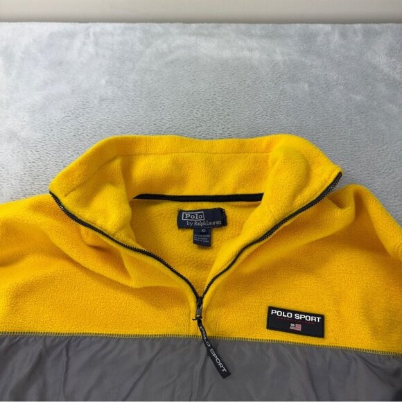 Polo Sport Ralph Lauren Men's Size XL 1/4 Zip Pullover Yellow Gray - Picture 9 of 15